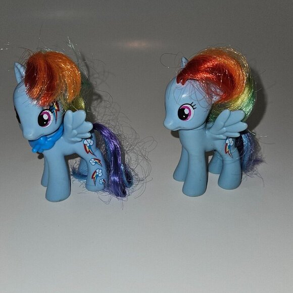 2 Hasbro MLP My Little Pony 3" Rainbow Dash Toy Lot Brushable Tail READ - Picture 8 of 12